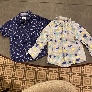 Bundle of boys button down shirts.  Cat and Jack and Kids Headquarters 2T/24M